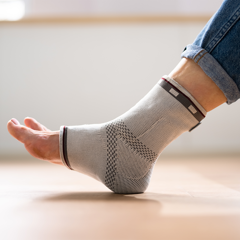 Nahaufnahme von einer Fußbandage